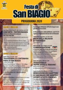 SAN BIAGIO: PROGRAMMA 2020