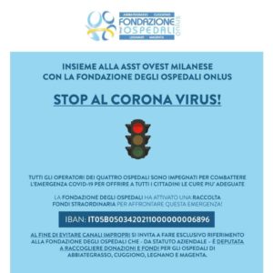Coronavirus, la Fondazione degli Ospedali lancia una raccolta fondi