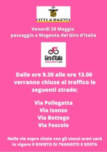 Il Giro d’Italia passa da Magenta: le modifiche alla viabilità per venerdì 28 maggio