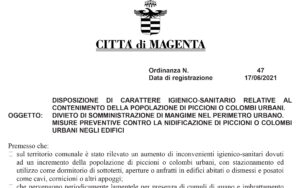 Disposizioni di carattere igienico-sanitario per il contenimento della popolazione di piccioni o colombi urbani e misure di prevenzione contro la loro nidificazione negli edifici