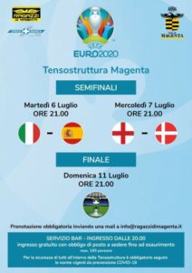 Europei, guarda le semifinali e la finale sul maxischermo presso la tensostruttura: come prenotare