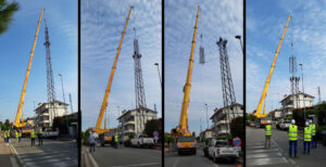 Lavori per la rimozione dei tralicci dell’alta tensione nel quartiere Nord. Video