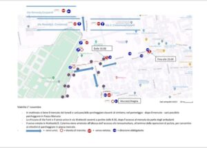 Avviso: modifiche alla viabilità nei pressi del cimitero comunale e di piazza Mercato per lunedì 1 novembre