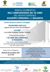 La città celebra i 50 anni del nuovo ospedale Giuseppe Fornaroli: appuntamento al Teatro Lirico martedì 30 novembre.  Il Sindaco Calati: “Un prezioso presidio di cura per tutto il territorio”