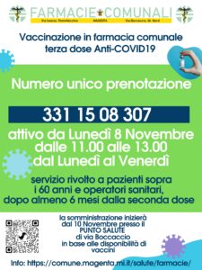 Vaccinazioni in farmacia terza dose, attivo da lunedì 8 novembre il numero per le prenotazioni