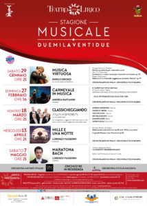 Stagione musicale 2022,  si comincia il 29 gennaio.  Il Sindaco Calati: “Cinque concerti imperdibili nel nostro Teatro Lirico”