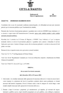 Sgombero neve, firmata l’ordinanza valida dal 6 dicembre al 15 marzo