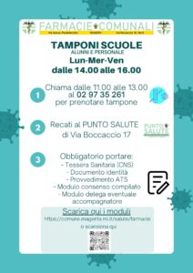 Emergenza Covid, al via il servizio di tamponi dedicato ad alunni e personale scolastico