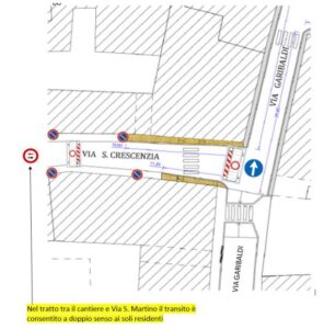 Lavori di riqualificazione e abbattimento delle barriere architettoniche in via Santa Crescenzia: la viabilità