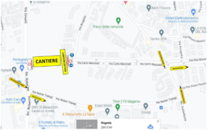 Avviso: lavori per la realizzazione della rotonda tra via Crivelli e via Maronati