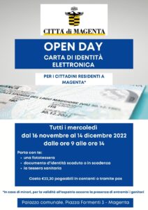 OPEN DAY PER IL RILASCIO DELLA CARTA DI IDENTITA’ ELETTRONICA